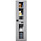 Schäfer Shop Genius metalen materiaalkast FS, met kijkvenster, ventilatiegaten, B 545 x D 520 x H 1950 mm, 5 OH, tot 250 kg, blank.alu kleurig/blank.alu kleurig