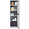 Schäfer Shop Genius metalen materiaalkast FS, met kijkvenster, ventilatiegaten, B 545 x D 520 x H 1950 mm, 5 OH, tot 250 kg, blank.alu kleurig/blank.alu kleurig