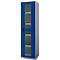 Schäfer Shop Genius metalen materiaalkast FS, met kijkvenster, ventilatiegaten, B 545 x D 520 x H 1950 mm, 5 OH, tot 250 kg, blank.alu kleurig/gentiaanblauw