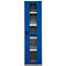 Schäfer Shop Genius metalen materiaalkast FS, met kijkvenster, ventilatiegaten, B 545 x D 520 x H 1950 mm, 5 OH, tot 250 kg, blank.alu kleurig/gentiaanblauw