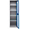 Schäfer Shop Genius metalen materiaalkast FS, met kijkvenster, ventilatiegaten, B 545 x D 520 x H 1950 mm, 5 OH, tot 250 kg, blank.alu kleurig/gentiaanblauw
