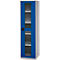 Schäfer Shop Genius metalen materiaalkast FS, met kijkvenster, ventilatiegaten, B 545 x D 520 x H 1950 mm, 5 OH, tot 250 kg, blank.alu kleurig/gentiaanblauw