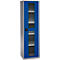 Schäfer Shop Genius metalen materiaalkast FS, met kijkvenster, ventilatiegaten, B 545 x D 520 x H 1950 mm, 5 OH, tot 250 kg, blank.alu kleurig/gentiaanblauw