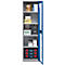 Schäfer Shop Genius metalen materiaalkast FS, met kijkvenster, ventilatiegaten, B 545 x D 520 x H 1950 mm, 5 OH, tot 250 kg, blank.alu kleurig/gentiaanblauw