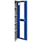 Schäfer Shop Genius metalen materiaalkast FS, met kijkvenster, ventilatiegaten, B 545 x D 520 x H 1950 mm, 5 OH, tot 250 kg, blank.alu kleurig/gentiaanblauw