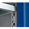 Schäfer Shop Genius metalen materiaalkast FS, met kijkvenster, ventilatiegaten, B 545 x D 520 x H 1950 mm, 5 OH, tot 250 kg, blank.alu kleurig/gentiaanblauw