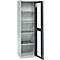 Schäfer Shop Genius metalen materiaalkast FS, met kijkvenster, ventilatiegaten, B 545 x D 520 x H 1950 mm, 5 OH, tot 250 kg, lichtgrijs/antraciet