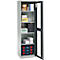 Schäfer Shop Genius metalen materiaalkast FS, met kijkvenster, ventilatiegaten, B 545 x D 520 x H 1950 mm, 5 OH, tot 250 kg, lichtgrijs/antraciet