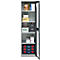 Schäfer Shop Genius metalen materiaalkast FS, met kijkvenster, ventilatiegaten, B 545 x D 520 x H 1950 mm, 5 OH, tot 250 kg, lichtgrijs/antraciet