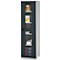 Schäfer Shop Genius metalen materiaalkast FS, met kijkvenster, ventilatiegaten, B 545 x D 520 x H 1950 mm, 5 OH, tot 250 kg, lichtgrijs/antraciet