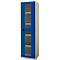 Schäfer Shop Genius metalen materiaalkast FS, met kijkvenster, ventilatiegaten, B 545 x D 520 x H 1950 mm, 5 OH, tot 250 kg, lichtgrijs/gentiaanblauw
