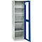 Schäfer Shop Genius metalen materiaalkast FS, met kijkvenster, ventilatiegaten, B 545 x D 520 x H 1950 mm, 5 OH, tot 250 kg, lichtgrijs/gentiaanblauw