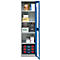 Schäfer Shop Genius metalen materiaalkast FS, met kijkvenster, ventilatiegaten, B 545 x D 520 x H 1950 mm, 5 OH, tot 250 kg, lichtgrijs/gentiaanblauw