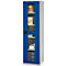 Schäfer Shop Genius metalen materiaalkast FS, met kijkvenster, ventilatiegaten, B 545 x D 520 x H 1950 mm, 5 OH, tot 250 kg, lichtgrijs/gentiaanblauw