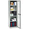 Schäfer Shop Genius metalen materiaalkast FS, met kijkvenster, ventilatiegaten, B 545 x D 520 x H 1950 mm, 5 OH, tot 250 kg, lichtgrijs/lichtgrijs