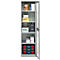 Schäfer Shop Genius metalen materiaalkast FS, met kijkvenster, ventilatiegaten, B 545 x D 520 x H 1950 mm, 5 OH, tot 250 kg, lichtgrijs/lichtgrijs