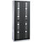 Schäfer Shop Genius metalen materiaalkast FS, met kijkvenster, ventilatiegaten, B 810 x D 520 x H 1950 mm, 5 OH, tot 300 kg, blank alu.kleurig/blank alu.kleurig