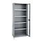 Schäfer Shop Genius metalen materiaalkast FS, met kijkvenster, ventilatiegaten, B 810 x D 520 x H 1950 mm, 5 OH, tot 300 kg, blank alu.kleurig/blank alu.kleurig