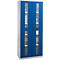 Schäfer Shop Genius metalen materiaalkast FS, met kijkvenster, ventilatiegaten, B 810 x D 520 x H 1950 mm, 5 OH, tot 300 kg, blank alu.kleurig/gentiaanblauw