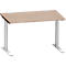Schäfer Shop Genius MODENA FLEX bureau, 1200 x 800 mm, eiken decor/wit aluminium