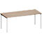 Schäfer Shop Genius MODENA FLEX bureau, 4-poots ronde buis, B 1800 x D 800 mm, eiken/wit aluminium