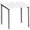 Schäfer Shop Genius MODENA FLEX bureau, 4-poots ronde buis, B 800 x D 800 mm, wit/antraciet