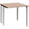 Schäfer Shop Genius MODENA FLEX bureau, 4-poots vierkante buis, ingekorte zijpanelen, B 800 mm, eiken decor