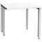 Schäfer Shop Genius MODENA FLEX bureau, 4-poots vierkante buis, ingekorte zijpanelen, B 800 mm, wit