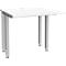 Schäfer Shop Genius MODENA FLEX bureau, 4-poots vierkante buis, ingekorte zijpanelen, B 800 mm, wit