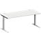 Schäfer Shop Genius MODENA FLEX bureau, C-poot rechthoekige buis, B 1800 x D 800 mm, aluminium lichtgrijs/wit