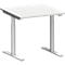 Schäfer Shop Genius MODENA FLEX bureau, T-poot ronde buis, B 800 x D 800 mm, lichtgrijs