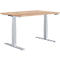 Schäfer Shop Genius MODENA FLEX desk, elektrisch in hoogte verstelbaar, rechthoekig, T-voet, B 1200 x D 800 mm, Romana kersen/wit aluminium