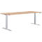 Schäfer Shop Genius MODENA FLEX desk, elektrisch in hoogte verstelbaar, rechthoekig, T-voet, B 1800 x D 800 mm, Romana kersen/wit aluminium