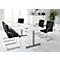 Schäfer Shop Genius MODENA FLEX vergadertafel, bootvorm, hoogte elektrisch verstelbaar, T-poot, B 2000 x D 800/1000 mm, wit 