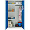 Schäfer Shop Genius multifunctionele kast FS, modulair, afzonderlijk uittrekbaar, tussenschot, 4 legborden, tot 450 kg, B 1055 x D 520 x H 1950 mm, lichtgrijs/gentiaanblauw