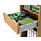 Schäfer Shop Genius Multimobil, B 450 x D 500 x H 1220 mm, kunststof rolluik, met wielen, afsluitbaar, beukenhout
