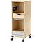Schäfer Shop Genius Multimobil, B 450 x D 500 x H 1220 mm, kunststof rolluik, met wielen, afsluitbaar, esdoorn