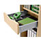 Schäfer Shop Genius Multimobil, B 450 x D 500 x H 1220 mm, kunststof rolluik, met wielen, afsluitbaar, esdoorn