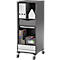 Schäfer Shop Genius Multimobil, B 450 x D 500 x H 1220 mm, kunststof rolluik, met wielen, afsluitbaar, grafiet