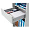 Schäfer Shop Genius Multimobil, B 450 x D 500 x H 1220 mm, kunststof rolluik, met wielen, afsluitbaar, lichtgrijs