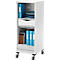 Schäfer Shop Genius Multimobil, B 450 x D 500 x H 1220 mm, kunststof rolluik, met wielen, afsluitbaar, wit