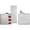 Schäfer Shop Genius Querrollladenschrank TETRIS SOLID, 3 OH, B 1200 x T 413 x H 1170 mm, mit Böden und Abdeckplatte, lichtgrau/weißalu 
