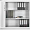 Schäfer Shop Genius Querrollladenschrank TETRIS SOLID, 3 OH, B 1200 x T 413 x H 1170 mm, mit Böden und Abdeckplatte, weiß/weißalu