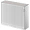 Schäfer Shop Genius Querrollladenschrank TETRIS SOLID, 3 OH, B 1600 mm, inkl. 19 mm Abdeckplatte, lichtgrau/weißalu/weißalu