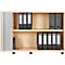 Schäfer Shop Genius Roldeurkast met dwarse roldeur TETRIS WOOD, 2 ordnerhoogten, B 1200 mm, hoogte incl. glijders, esdoornpatroon