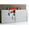 Schäfer Shop Genius Roldeurkast met dwarse roldeur TETRIS WOOD, 2 ordnerhoogten, B 1600 mm, hoogte incl. glijders, lichtgrijs
