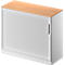 Schäfer Shop Genius Roldeurkast TETRIS SOLID, 2 ordnerhoogten, B 1000 mm, incl. 19 mm afdekplaat, beukenpatroon/blank aluminium/blank aluminium