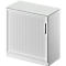 Schäfer Shop Genius Roldeurkast TETRIS SOLID, 2 ordnerhoogten, B 800 mm, incl. 19 mm afdekplaat, lichtgrijs/blank aluminium/blank aluminium