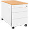 Schäfer Shop Genius Rollcontainer 1233, 3 Schubladen, Utensilienauszug, B 435 x T 765 x H 567 mm, weiß/Buche-Dekor