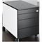 Schäfer Shop Genius Rollcontainer 1233, 4 Schübe, Zentralverschluss, seitliche Griffnut, B 435 x T 765 x H 577 mm, weiss/graphit 